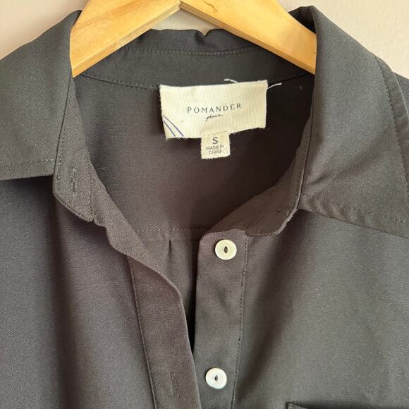 Tuckernuck Pomander Place Black Crepe Callahan Long Sleeve Shirt Dress Small - Picture 3 of 4